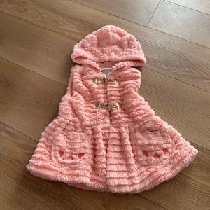Little Lass Pink Fur Hooded Sweater with Ears